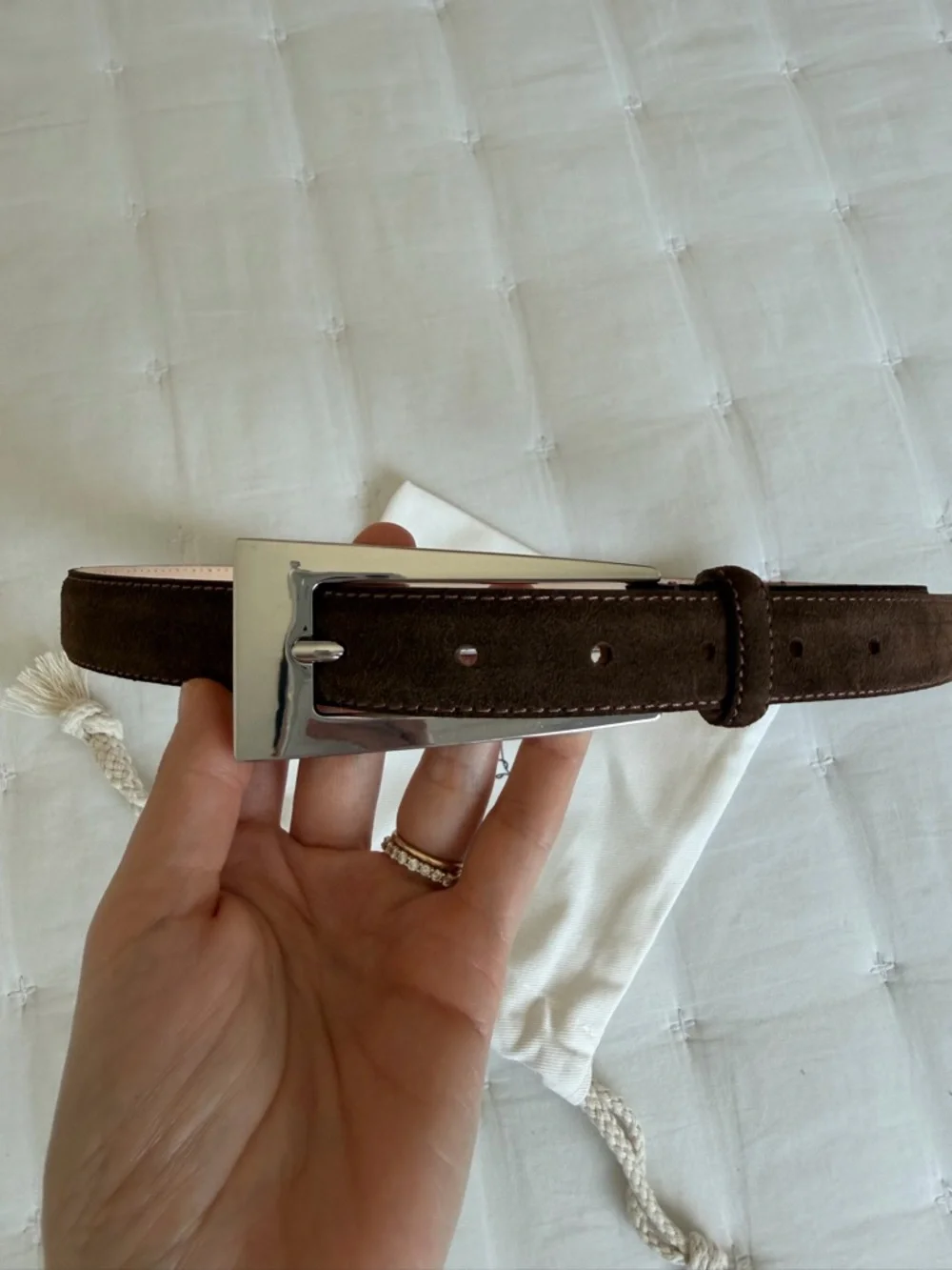 Aureum NWOT XXS No. 10 Belt Chocolate Brown Suede & Silver Buckle